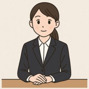 面接している女子大生