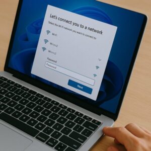 Windows11のノートPCにWi-Fiを繋いでいる途中の写真