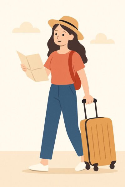 旅行する女性