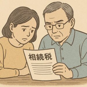 相続税の相談をしている家族