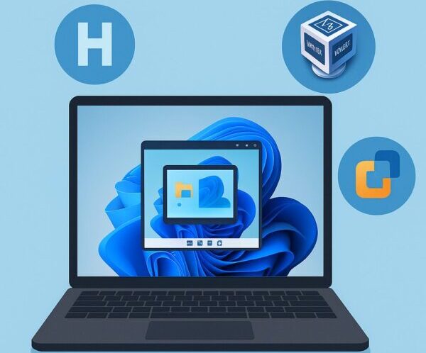 Windows 11でHyper-V・VirtualBox・VMwareの仮想環境を比較するイラスト