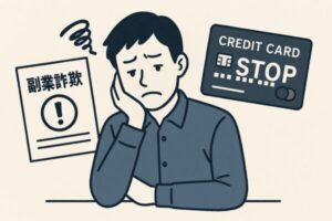 副業詐欺にあって困っている男性