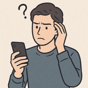 様々な副業情報に悩む男性
