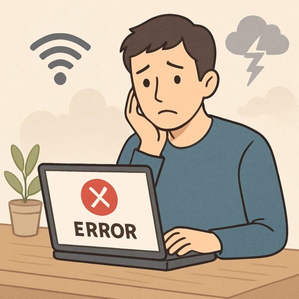 Windowsエラーで困っている男性