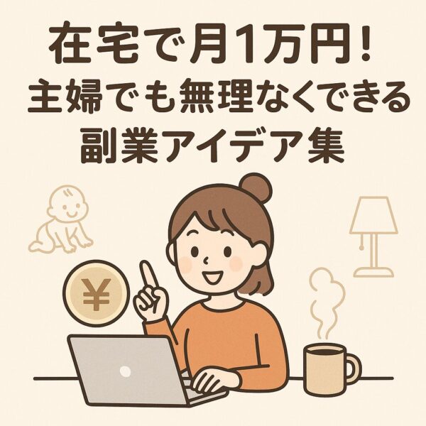 在宅で月1万円というイラスト