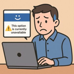 PCエラーで困っている男性