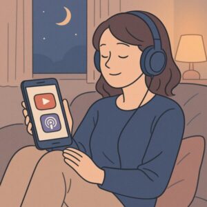 Podcastって何?無料で聴ける『耳の読書』|登録方法から超おすすめ番組のご紹介 1 Podcastを聴く女性