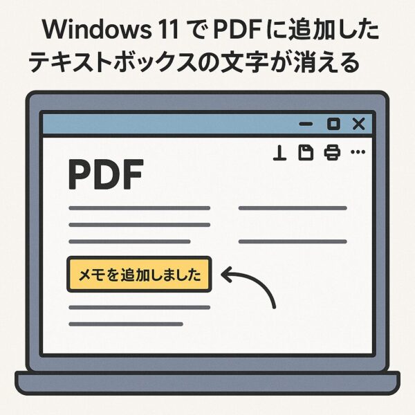 Windows PCでPDFが消えるトラブルイラスト
