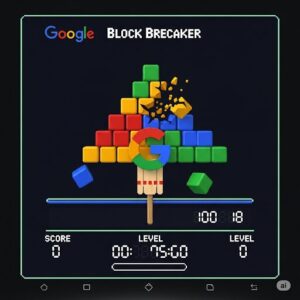 Googleブロックブレーカーをイメージしたイラスト
