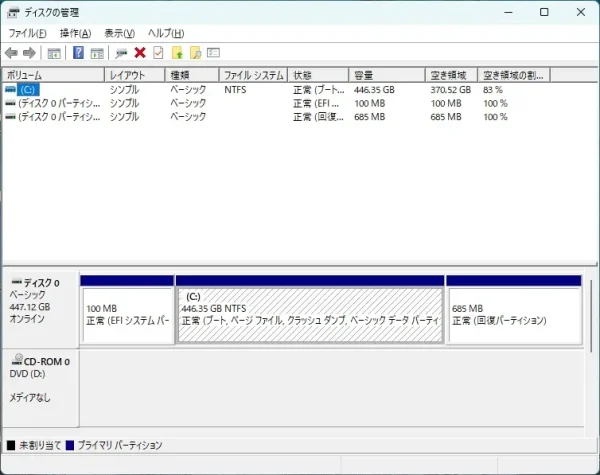 ディスクの管理