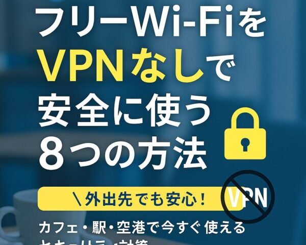 フリーWi-FiをVPNなしで安全に使う方法を紹介する2025年最新版セキュリティ対策ガイドのアイキャッチ画像