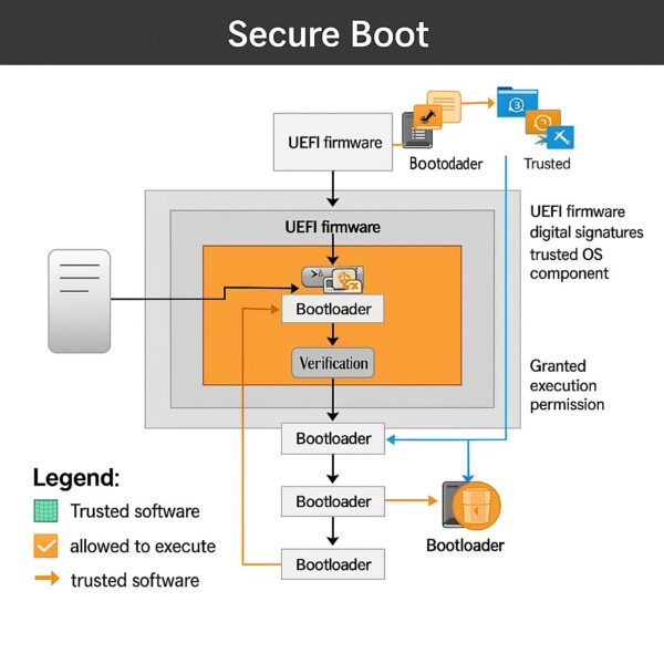 【注意喚起】Secure Bootに新たな脆弱性!あなたのパソコンも狙われる可能性?今すぐ確認を! 1 セキュアブートの脆弱性を示す概念図です。