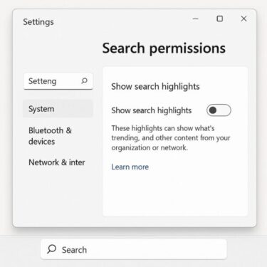 How to Disable Search Highlights (Trending Searches) in Windows