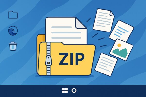 A clean illustration with a blue and white theme showing the Microsoft 365 Personal icon, a laptop, and a cloud symbol. Small Office app logos (Word, Excel, PowerPoint) are included to emphasize cloud storage and always up-to-date features