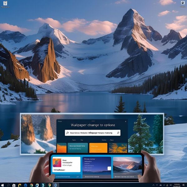 Windows 11 settings screen showing wallpaper change options for beginners