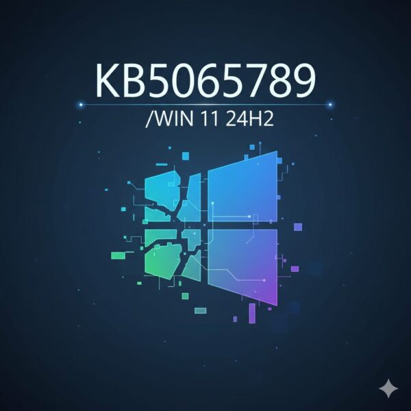 「「KB5065789｜Windows 11 24H2 プレビュー累積更新」をイメージした抽象アイコン