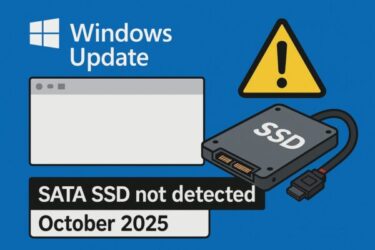 2025年10月のWindowsアップデート後にSATA SSDが認識しない不具合発生中？原因と対処・予防策まとめ