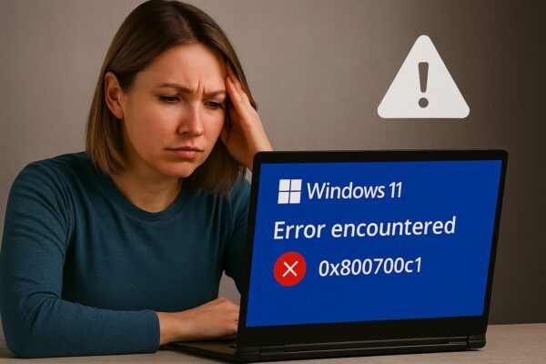 Windows11の更新で0x800700c1エラーが表示され、困っている様子