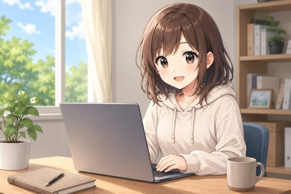 落ち着いたホームオフィスでの作業