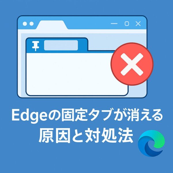 Edgeの固定タブが勝手に消える原因と対処法をイメージしたイラスト