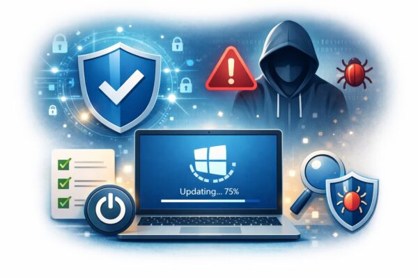 Windows Updateのゼロデイ脆弱性のイメージイラスト