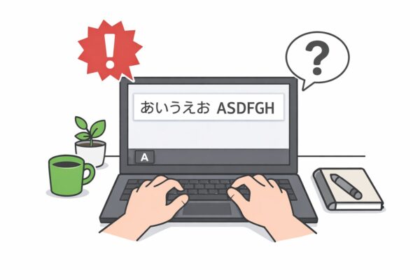 日本語入力の問題をイメージしたイラスト