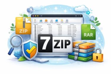 7-Zipのインターフェースとアイコン
