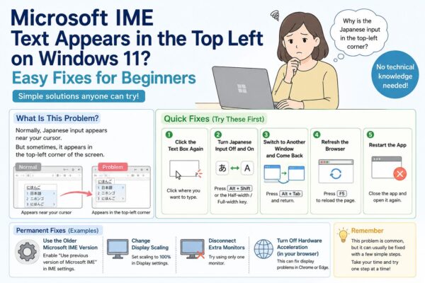 Microsoft IME text appearing in the top-left corner on Windows 11