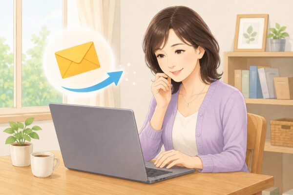 暖かな部屋でのメール送信