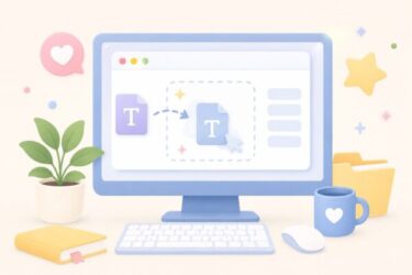 かわいらしいデスクトップUIのイラスト
