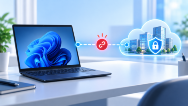 Windows 11のパソコンから会社のネットワークへVPN接続しようとして、接続エラーが表示されているイメージ